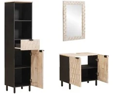 Vonios komplektai su stalčių 3 pcs Baltos skalbimo apdaila