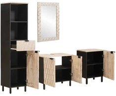 Vonios komplektai su stalčių 4 pcs Baltos skalbimo apdaila