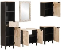 Vonios komplektai su stalčių 5 pcs Baltos skalbimo apdaila