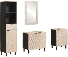Vonios komplektai su stalčių 4 pcs Baltos skalbimo apdaila