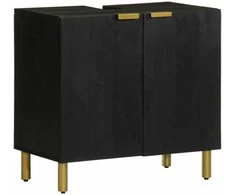 Vonios Kriauklė Spintelė Juoda 62x33x58 cm Engineered Wood