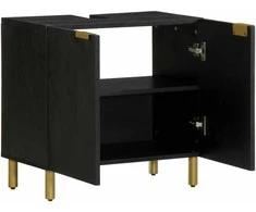 Vonios Kriauklė Spintelė Juoda 62x33x58 cm Engineered Wood