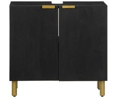 Vonios Kriauklė Spintelė Juoda 62x33x58 cm Engineered Wood