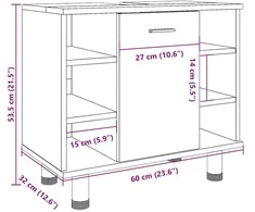 Vonios spintelė Old Wood 60x32x53,5 cm Engineered Wood