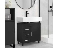 Vonios tualeto komplektas Juoda 60 x 35 x 60 cm