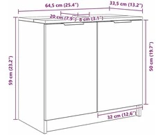 Vonios spintelė su saugykla Senovinis medis 64,5 x 33,5 x 59 cm
