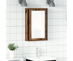 Vonios spintelė, veidrodinė, senovinė mediena, 42x12x60cm, inžinerinė mediena