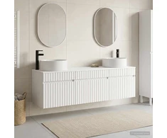 Vonios spintos komplektas 3 vnt. Balta 49 x 44,5 x 65,5 cm