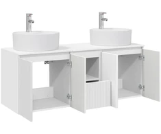 Vonios spintos komplektas 3 vnt. Balta 49,5 x 44,5 x 65 cm