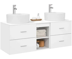 Vonios spintos komplektas 3 vnt. Balta 49,5 x 44,5 x 65 cm