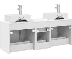 Vonios spintos komplektas 3 vnt. Balta 129 x 41 x 79,5 cm