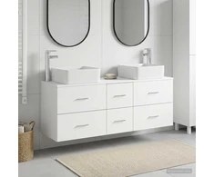 Vonios spintos komplektas 3 vnt. Balta 49,5 x 41 x 63 cm