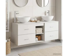 Vonios spintos komplektas 3 vnt. Balta 49,5 x 41 x 64,5 cm