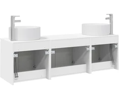 Vonios spintos komplektas 3 vnt. Balta 161,5 x 44,5 x 80 cm