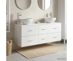 Vonios spintos komplektas 3 vnt. Balta 49,5 x 41 x 64,5 cm
