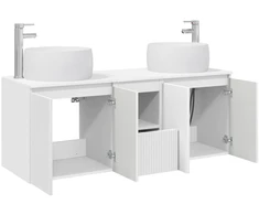 Vonios spintos komplektas 3 vnt. Balta 49,5 x 44,5 x 66 cm