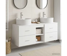Vonios spintos komplektas 3 vnt. Balta 49,5 x 44,5 x 65 cm