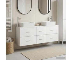 Vonios spintos komplektas 3 vnt. Balta 53 x 34,5 x 63 cm
