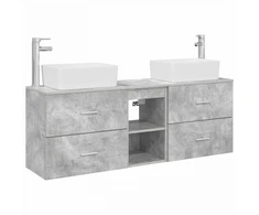 Vonios spintos komplektas 3 vnt. Betono pilka 53 x 34,5 x 63 cm