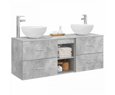 Vonios spintos komplektas 3 vnt. Betono pilka 49,5 x 35 x 63 cm