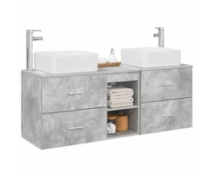 Vonios spintos komplektas 3 vnt. Betono pilka 49,5 x 41 x 63 cm