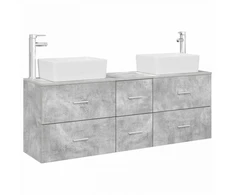 Vonios spintos komplektas 3 vnt. Betono pilka 53 x 34,5 x 63 cm