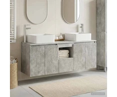 Vonios spintos komplektas 3 vnt. Betono pilka 53 x 35 x 63 cm