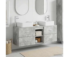 Vonios spintos komplektas 3 vnt. Betono pilka 49,5 x 41 x 63 cm