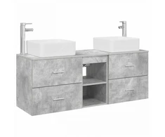 Vonios spintos komplektas 3 vnt. Betono pilka 49,5 x 41 x 63 cm