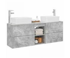 Vonios spintos komplektas 3 vnt. Betono pilka 53 x 34,5 x 63 cm
