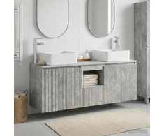Vonios spintos komplektas 3 vnt. Betono pilka 49,5 x 41 x 63 cm