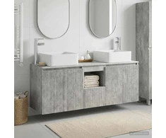 Vonios spintos komplektas 3 vnt. Betono pilka 49,5 x 41 x 63 cm