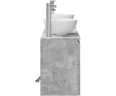 Vonios spintos komplektas 3 vnt. Betono pilka 129 x 35 x 80 cm