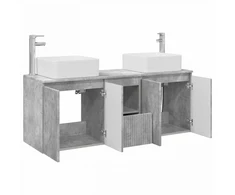 Vonios spintos komplektas 3 vnt. Betono pilka 49,5 x 41 x 63 cm