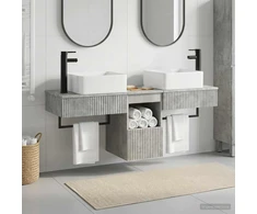 Vonios spintos komplektas 3 vnt. Betono pilka 53 x 35 x 39 cm