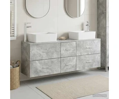 Vonios spintos komplektas 3 vnt. Betono pilka 53 x 34,5 x 63 cm