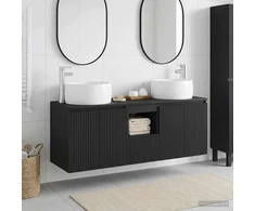 Vonios spintos komplektas 3 vnt. Juoda 49,5 x 44,5 x 66 cm