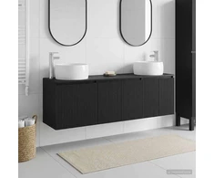 Vonios spintos komplektas 3 vnt. Juoda 49,5 x 44,5 x 66 cm