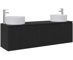 Vonios spintos komplektas 3 vnt. Juoda 49,5 x 44,5 x 65,5 cm