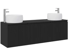 Vonios spintos komplektas 3 vnt. Juoda 49,5 x 44,5 x 66 cm