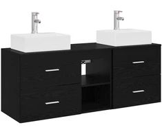 Vonios spintos komplektas 3 vnt. Juoda 49,5 x 41 x 62,5 cm