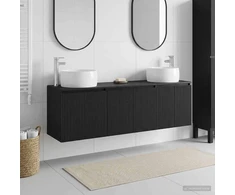 Vonios spintos komplektas 3 vnt. Juoda 49,5 x 44,5 x 66 cm