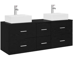 Vonios spintos komplektas 3 vnt. Juoda 49,5 x 41 x 62,5 cm