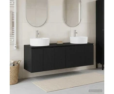 Vonios spintos komplektas 3 vnt. Juoda 49,5 x 44,5 x 65 cm