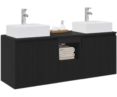 Vonios spintos komplektas 3 vnt. Juoda 49,5 x 41 x 62,5 cm