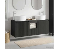 Vonios spintos komplektas 3 vnt. Juoda 49,5 x 44,5 x 65,5 cm