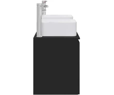 Vonios spintos komplektas 3 vnt. Juoda 135 x 35 x 80 cm