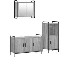 Vonios spintos komplektas 3 vnt. Pilka Sonoma 40 x 36 x 99,5 cm