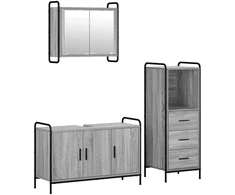 Vonios spintos komplektas 3 vnt. Pilka Sonoma