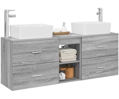 Vonios spintos komplektas 3 vnt. Pilka Sonoma 53 x 34,5 x 63 cm